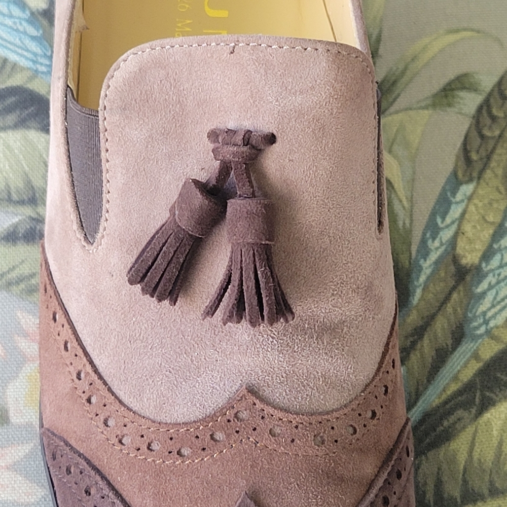 Made In Italy By BRUNATE Two-Tone Brown Tassel Loafers Size 9 - Picture 8 of 15